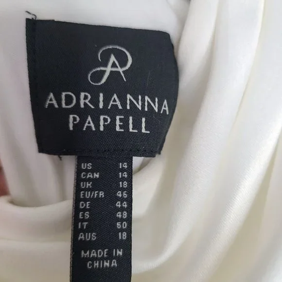 Adrianna Papell Womens Jumpsuit Size 14 Crew Neck Sleeveless Keyhole Back Crepe - Picture 6 of 13